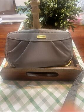 Travelon RFID passport travel wristlet wallet grey nylon
